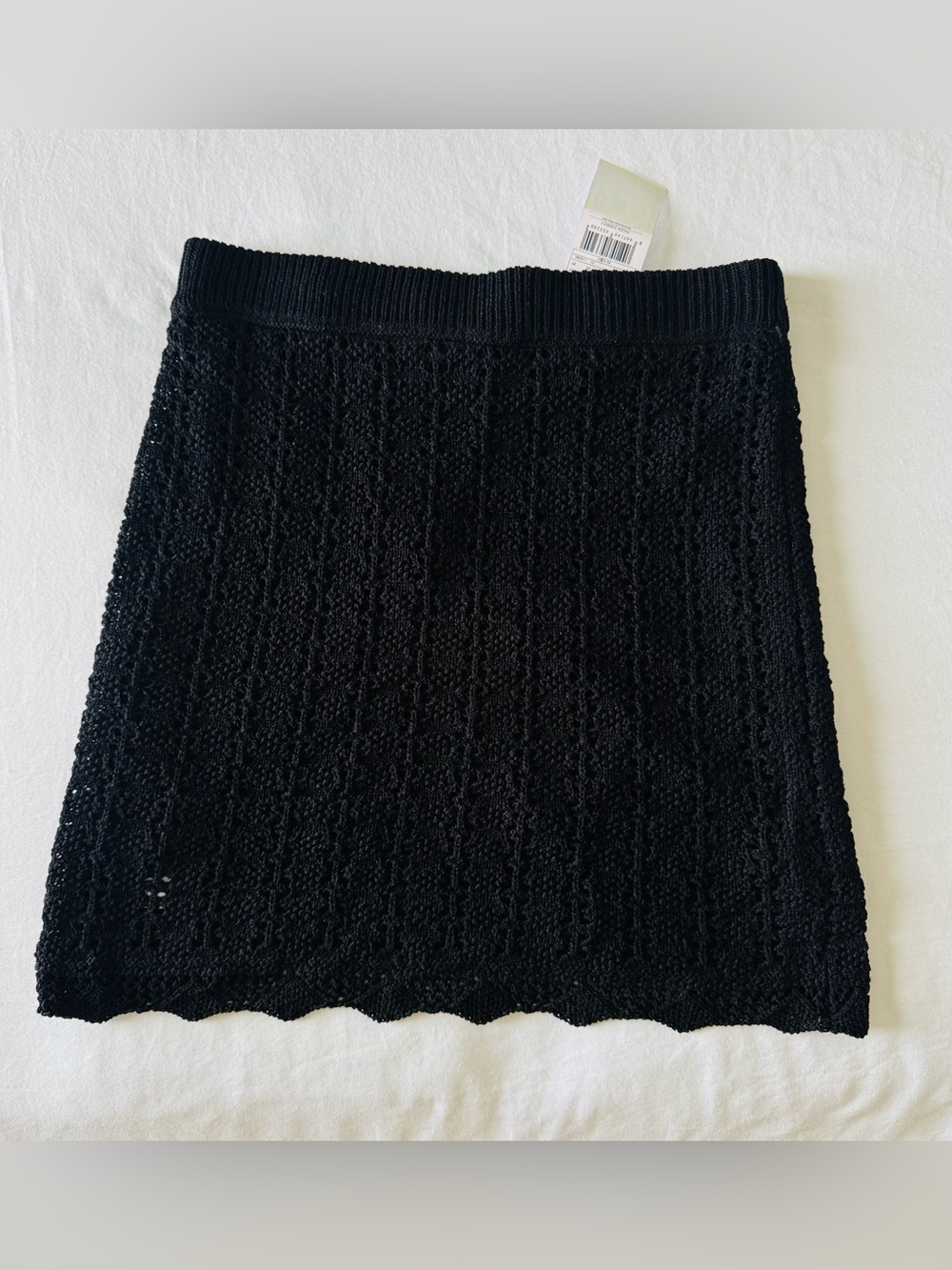 Mango Black Knitted Mini Skirt Size M NWT
